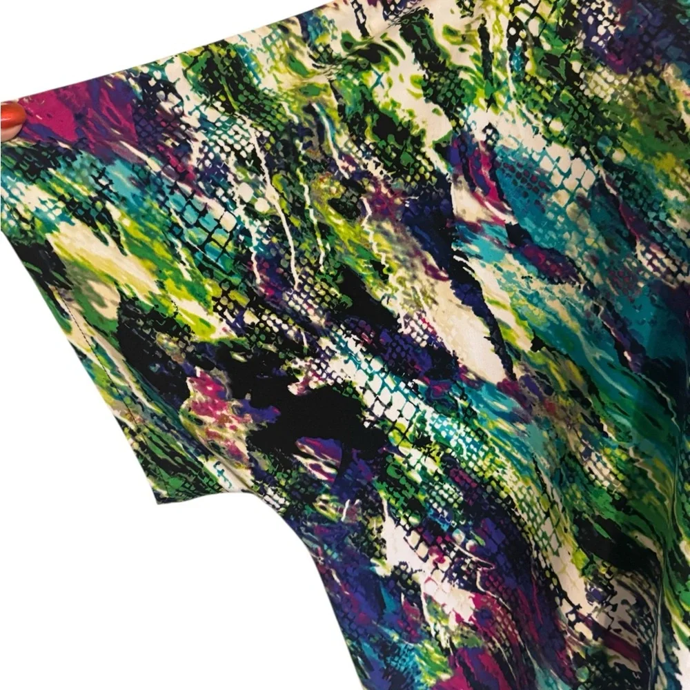 Rafaella Multicolor Abstract Print Tie-Hem Top   XLARGE    #F - Picture 3 of 7